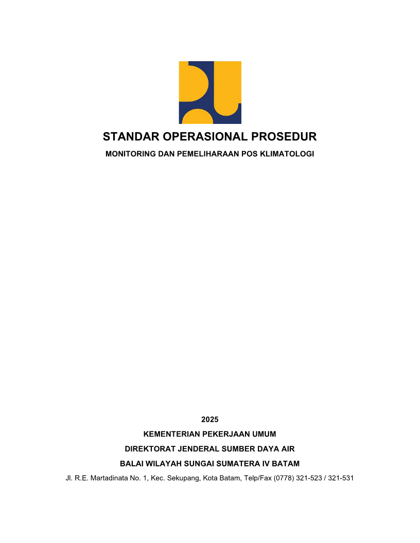 SOP Monitoring dan Pemeliharaan Pos Klimatologi